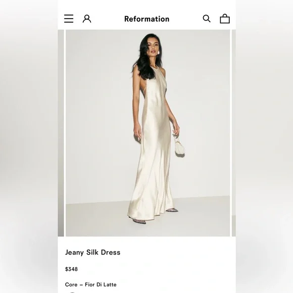 Reformation Cream Silk Maxi Dress - Picture 3 of 13